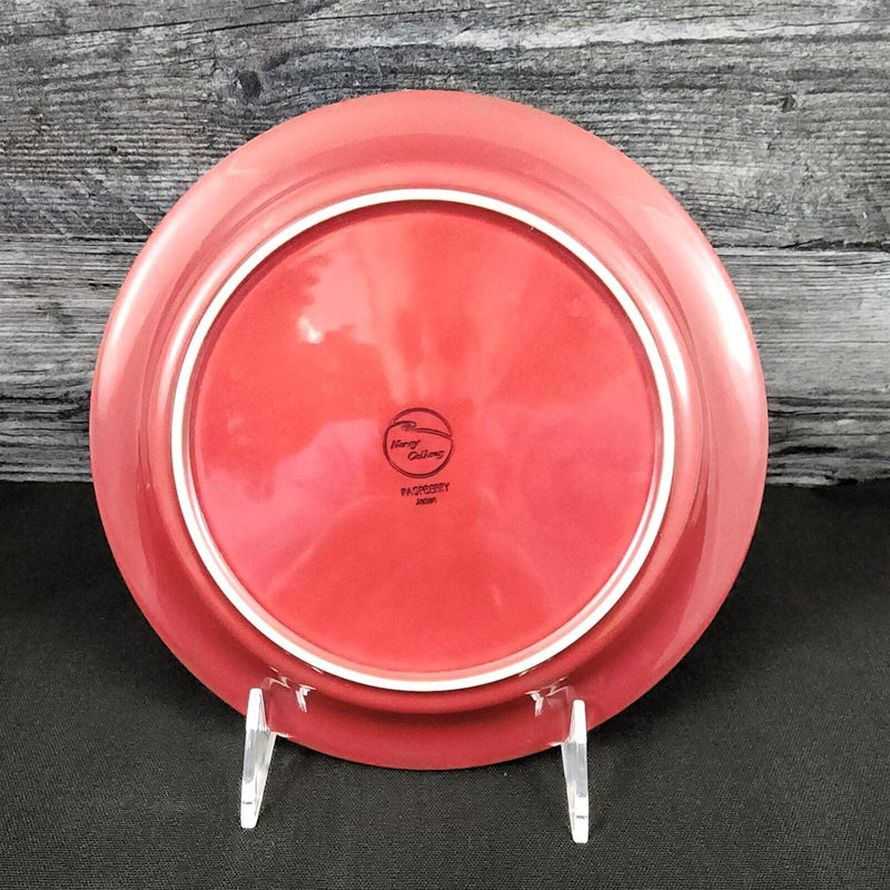 Load image into Gallery viewer, Nancy Calhoun Salad Plate Raspberry Red Set of 4 Ceramic Stoneware Round 8"