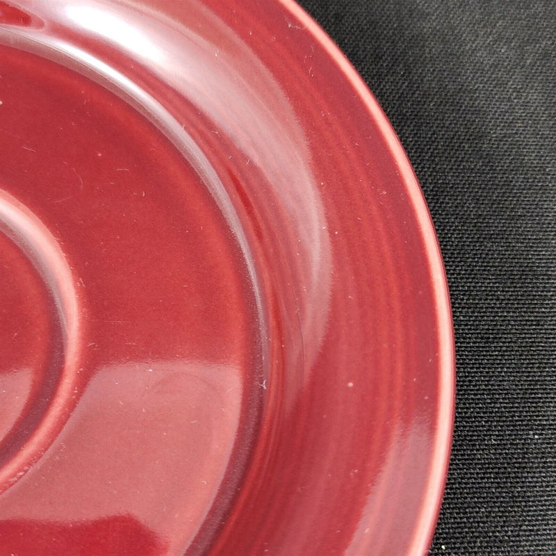 Load image into Gallery viewer, Nancy Calhoun Raspberry Red 4 Tea Cup & Saucer Set Ceramic Stoneware Coffee Mugs