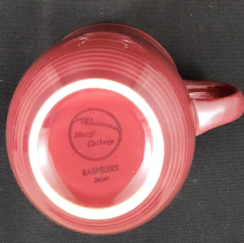 Load image into Gallery viewer, Nancy Calhoun Raspberry Red 2 Tea Cup Set Ceramic Stoneware Coffee Mugs