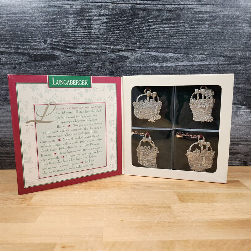Load image into Gallery viewer, Longaberger Pewter Basket Ornaments Tie Ons Cookies Canes Mistletoe Poinsettia