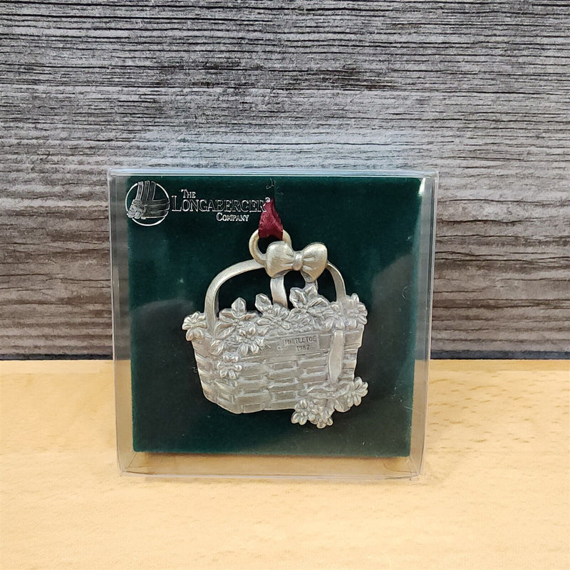 Load image into Gallery viewer, Longaberger Pewter Basket Ornaments Tie Ons Cookies Canes Mistletoe Poinsettia