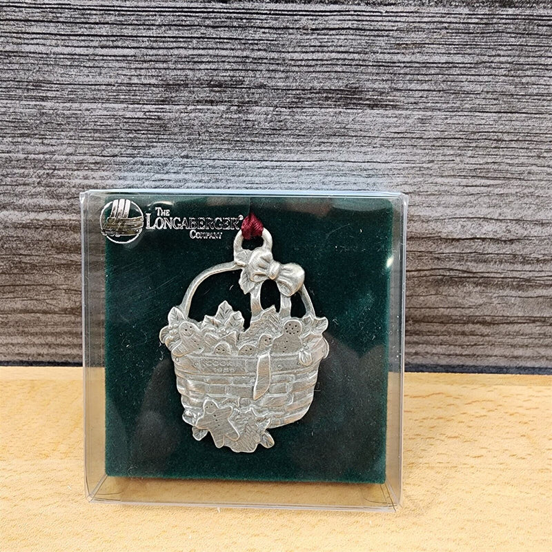 Load image into Gallery viewer, Longaberger Pewter Basket Ornaments Tie Ons Cookies Canes Mistletoe Poinsettia