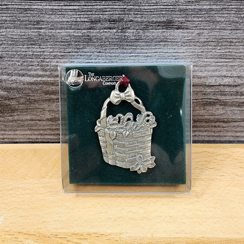 Load image into Gallery viewer, Longaberger Pewter Basket Ornaments Tie Ons Cookies Canes Mistletoe Poinsettia