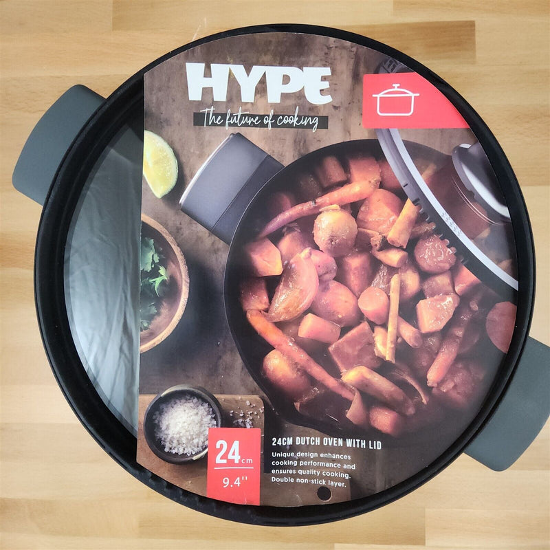 Load image into Gallery viewer, Dutch Oven With Nonstick Interior with Glass Lid And Handles Aluminum 4 Qt Black