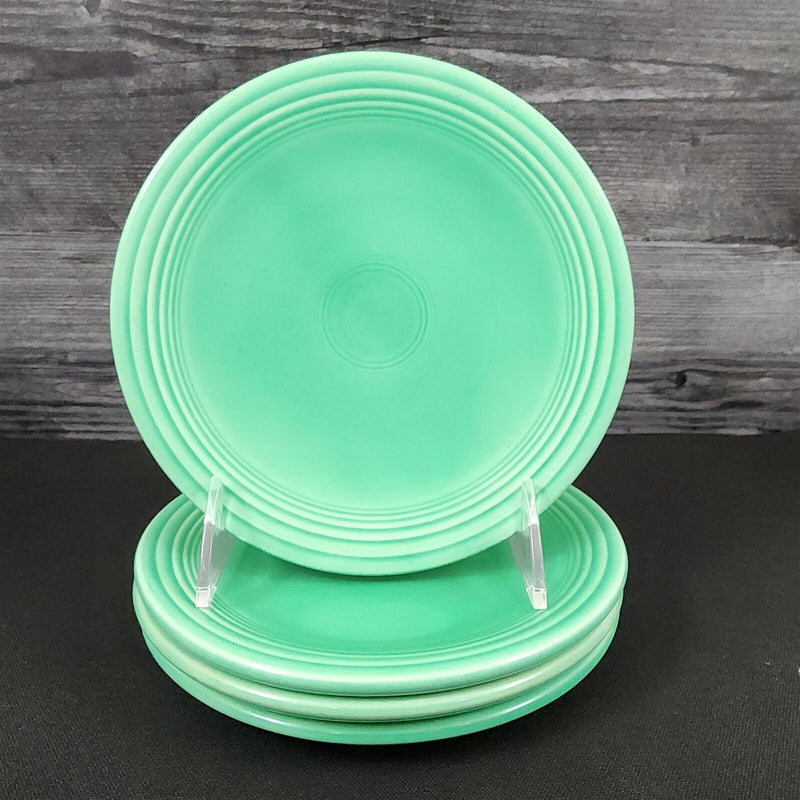 Load image into Gallery viewer, Fiesta Ware Homer Laughlin 4 Green Bread Butter Dessert Plate Set Ceramic Vtg