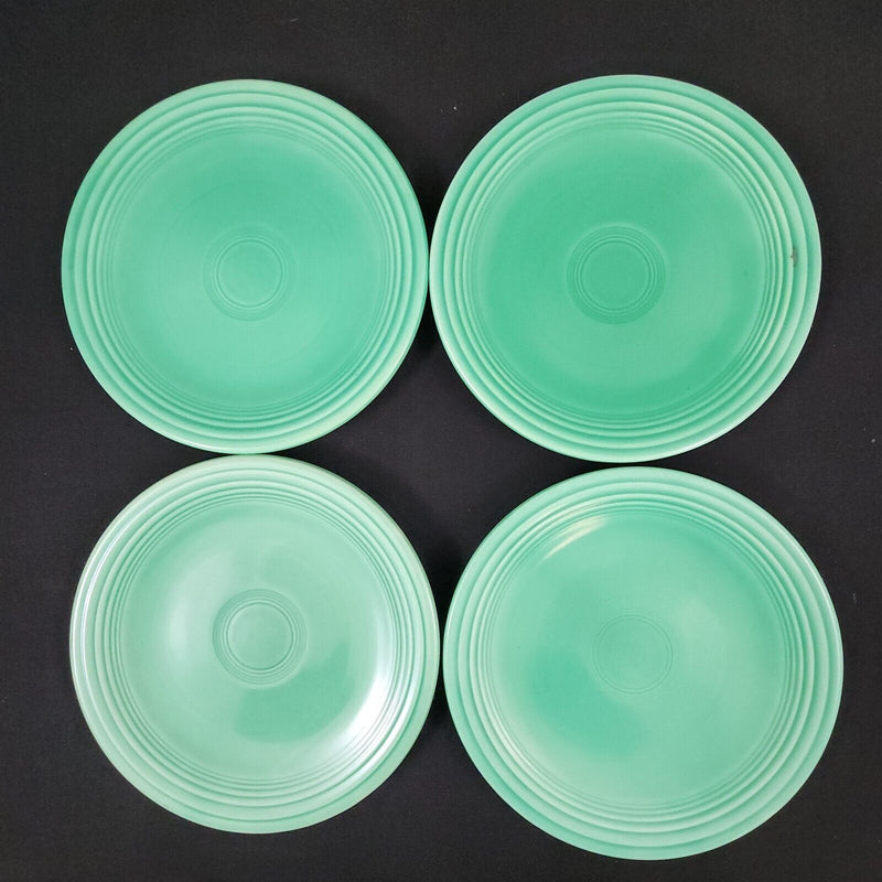 Load image into Gallery viewer, Fiesta Ware Homer Laughlin 4 Green Bread Butter Dessert Plate Set Ceramic Vtg
