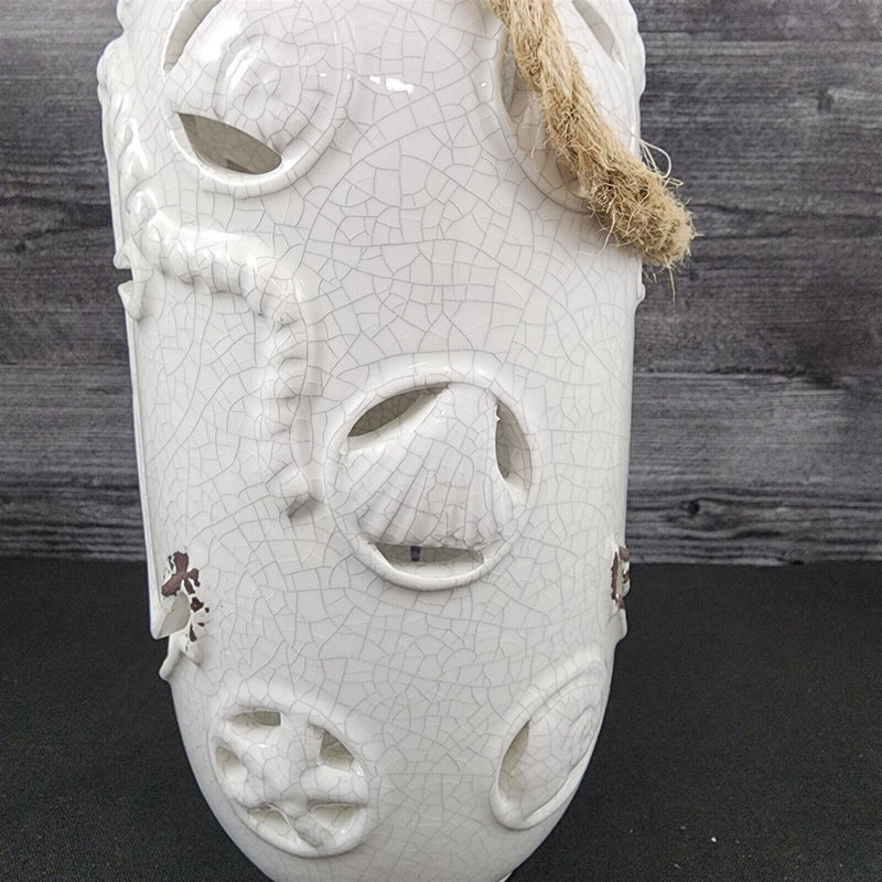 Load image into Gallery viewer, Nautical Maritime Lantern White Tea light Candle Holder Weathered Look Lamp