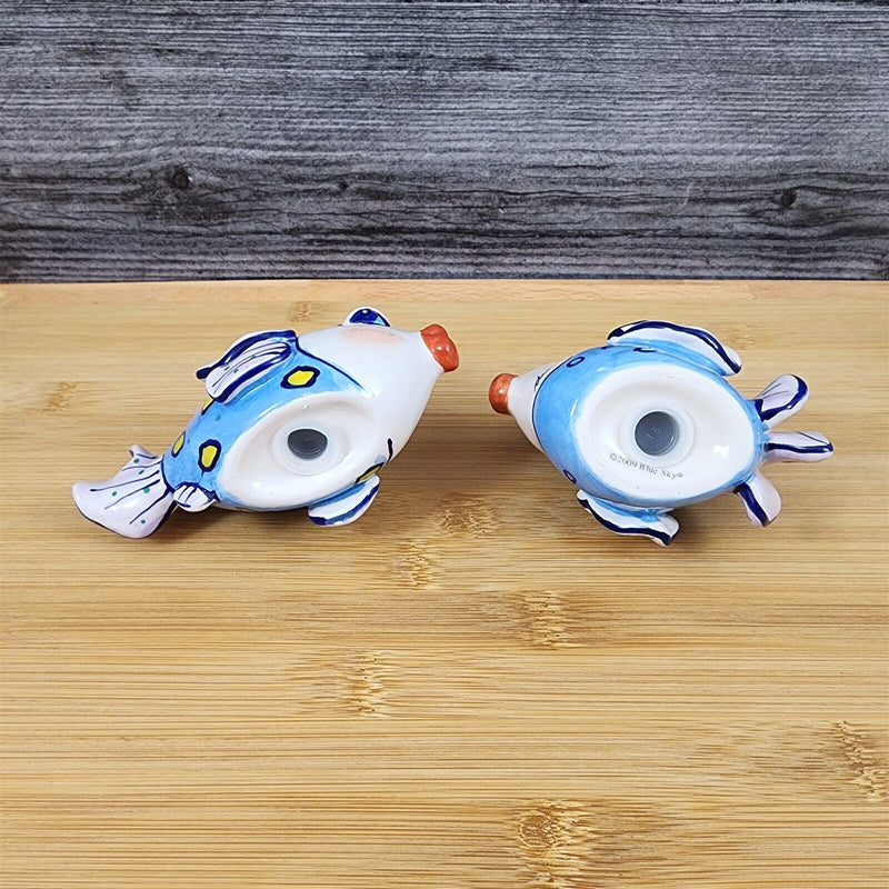 Load image into Gallery viewer, Flower Fairy Fish Salt Pepper Set Ceramic Collectible by Blue Sky