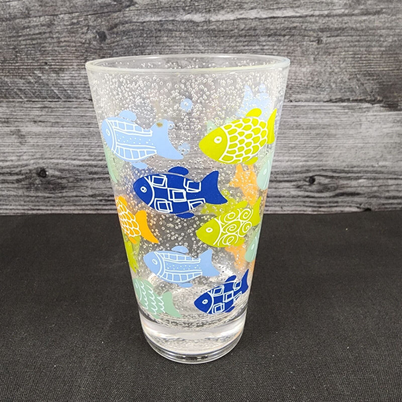 Load image into Gallery viewer, Vintage Fish Glass Tumbler Retro Bubbles Design Melamine Set of 2 Drinkware