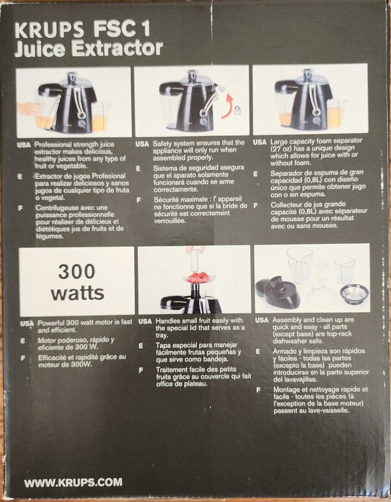 Load image into Gallery viewer, Krups Xl Large Juice Extractor Citrus Fruit Juicer Fsc1 With Instruction Manual