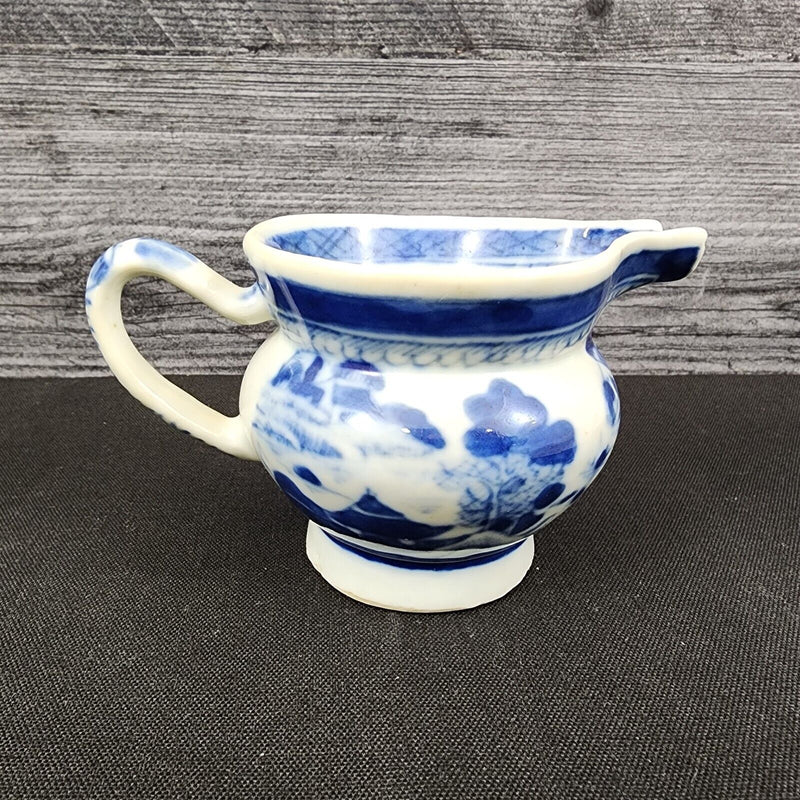 Load image into Gallery viewer, Snout-Nosed Creamer 3” By Canton Antique Chinese Export Blue White Porcelain