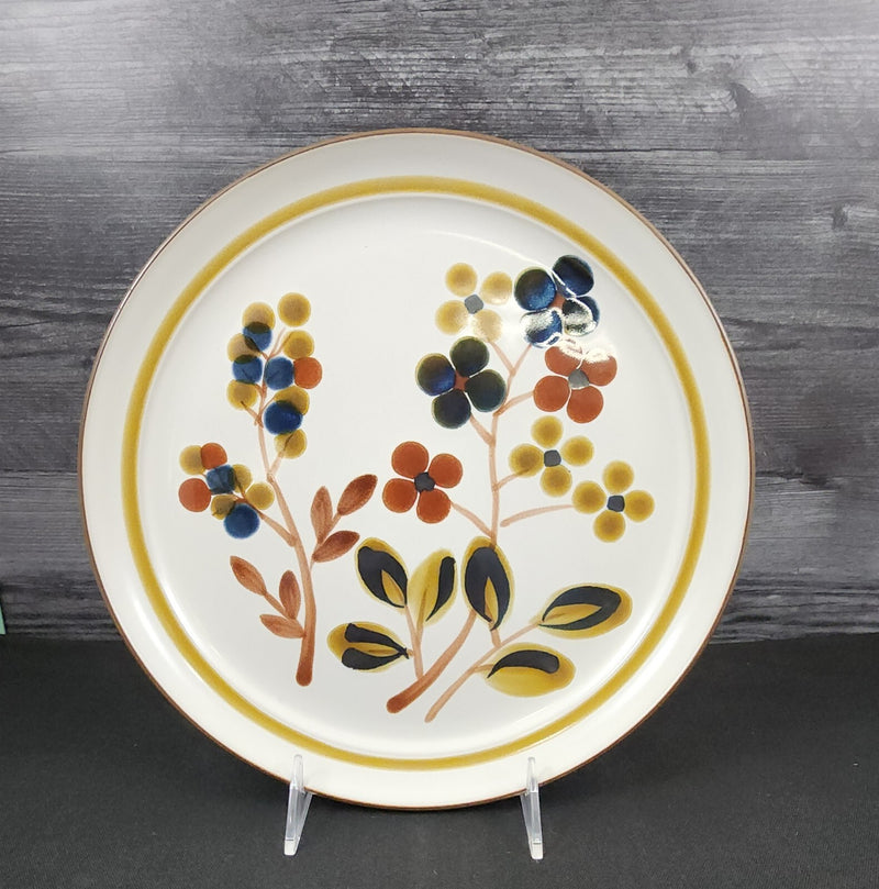 Load image into Gallery viewer, Noritake October Fest Set of 4 Dinner Plate Stoneware Brown Blue Yellow Floral