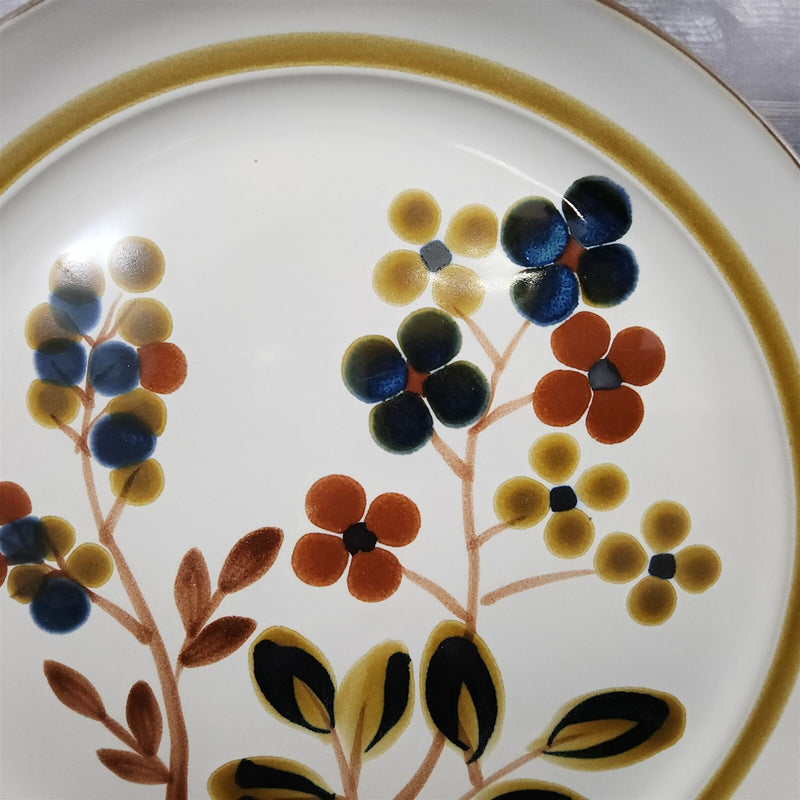Load image into Gallery viewer, Noritake October Fest Set of 4 Dinner Plate Stoneware Brown Blue Yellow Floral