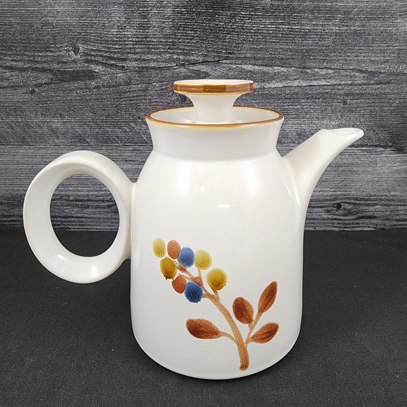 Load image into Gallery viewer, Noritake October Fest Teapot Stoneware Brown Blue Yellow Floral Tea Pot