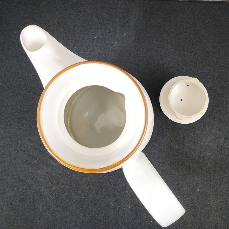 Load image into Gallery viewer, Noritake October Fest Teapot Stoneware Brown Blue Yellow Floral Tea Pot