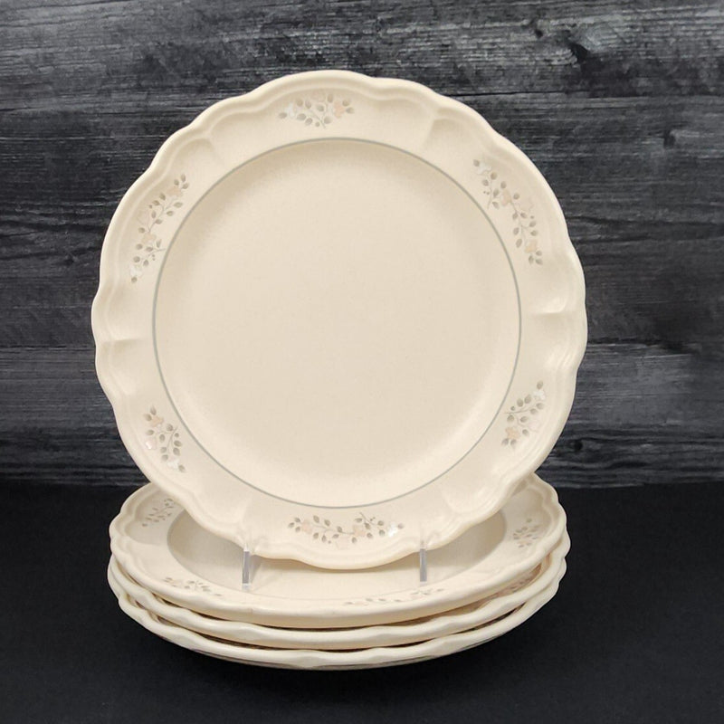 Load image into Gallery viewer, Pfaltzgraff Remembrance Set of 4 Dinner Plate Pink Peach White Flowers Stoneware