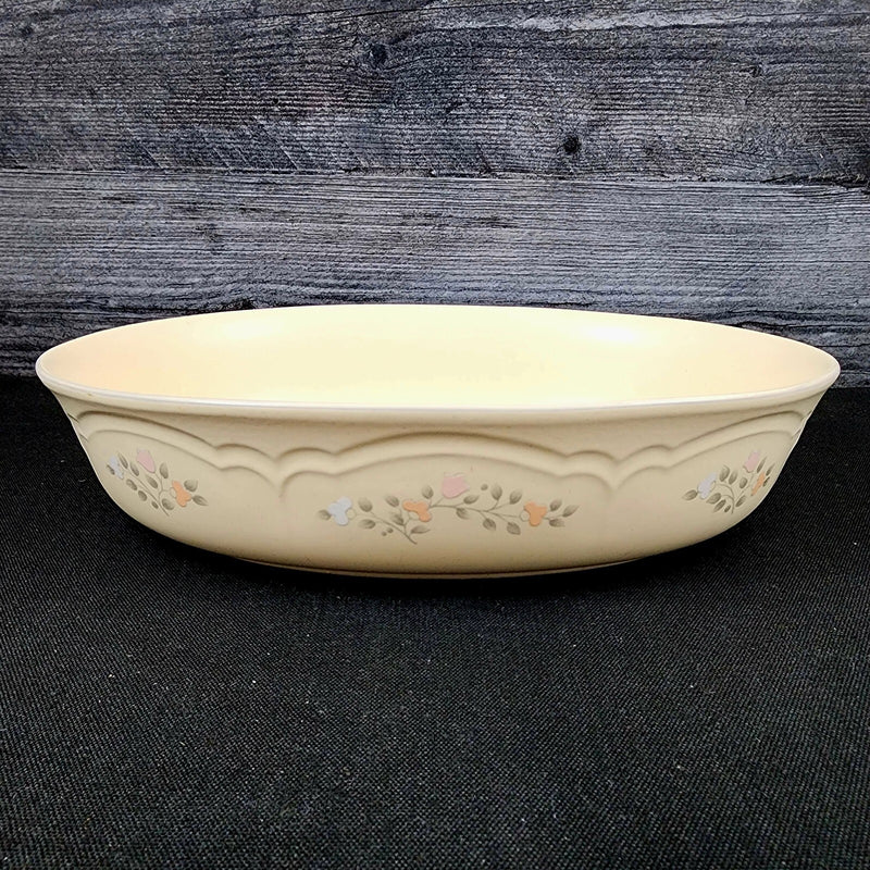 Load image into Gallery viewer, Pfaltzgraff Remembrance Oval Casserole Baker Pink Peach White Flowers Stoneware