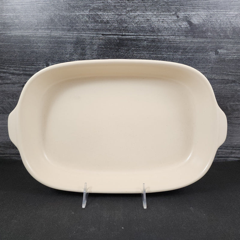 Load image into Gallery viewer, Pfaltzgraff Remembrance Rectangle Casserole Baker Peach White Flowers Stoneware