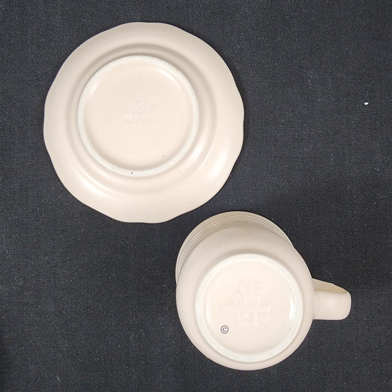 Load image into Gallery viewer, Pfaltzgraff Remembrance 3 Tea Cup Saucer Pink Peach White Flowers Stoneware Mug