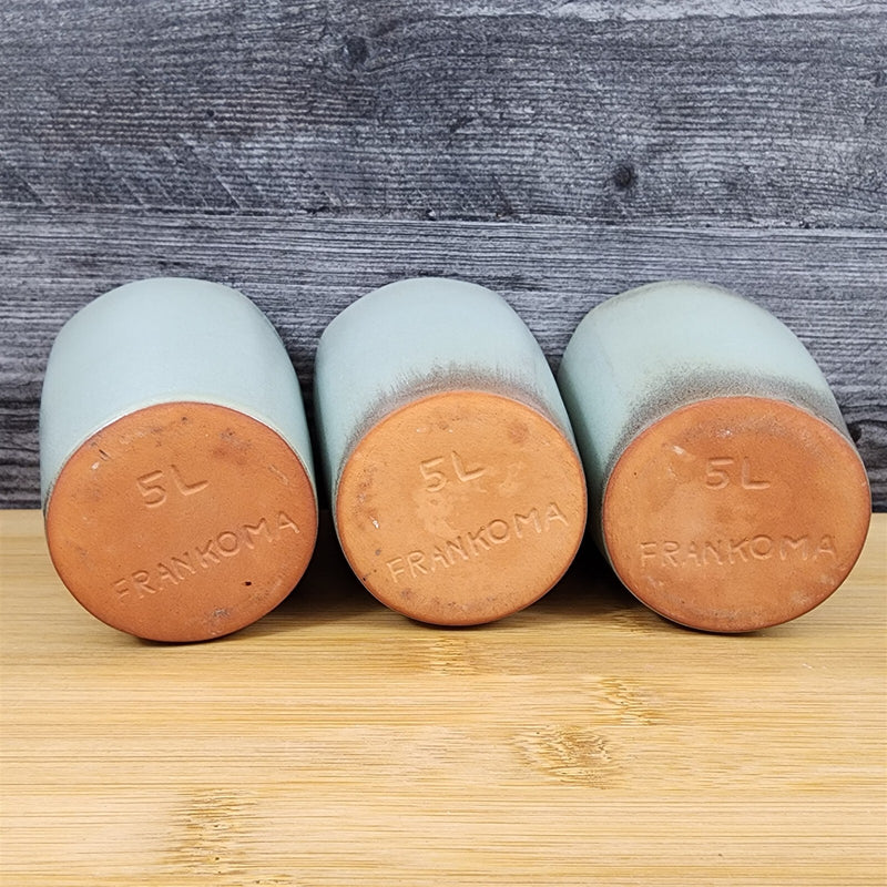 Load image into Gallery viewer, Frankoma Westwind Prairie Green Pottery 3 Tumblers Coffee Ice Tea Ada Clay 5L