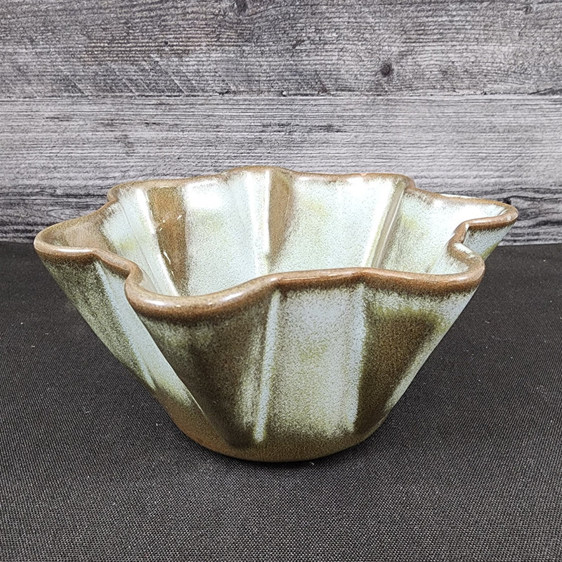Load image into Gallery viewer, Frankoma Plainsman Woodland Moss Pottery Bowl Blue Brown Green Fluted Planter