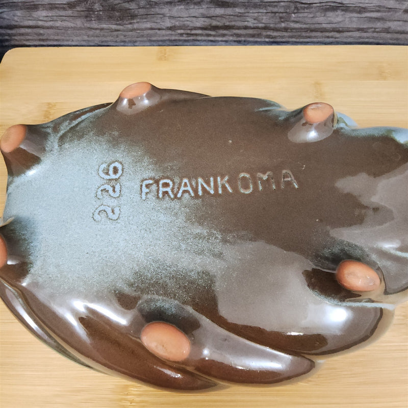 Load image into Gallery viewer, Frankoma Plainsman Woodland Moss Pottery Leaf Dish Bowl Blue Brown Green 12"