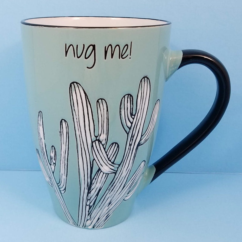 Load image into Gallery viewer, Sanora Cactus Sayings Coffee Mug Cup by Blue Sky Ceramic 21oz U Pick the Saying