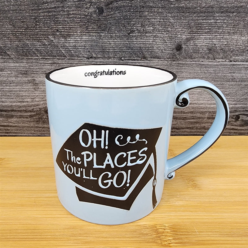 Load image into Gallery viewer, Graduation Coffee Mug Embossed Ceramic Tea Cup Blue Sky Spectrum 16oz
