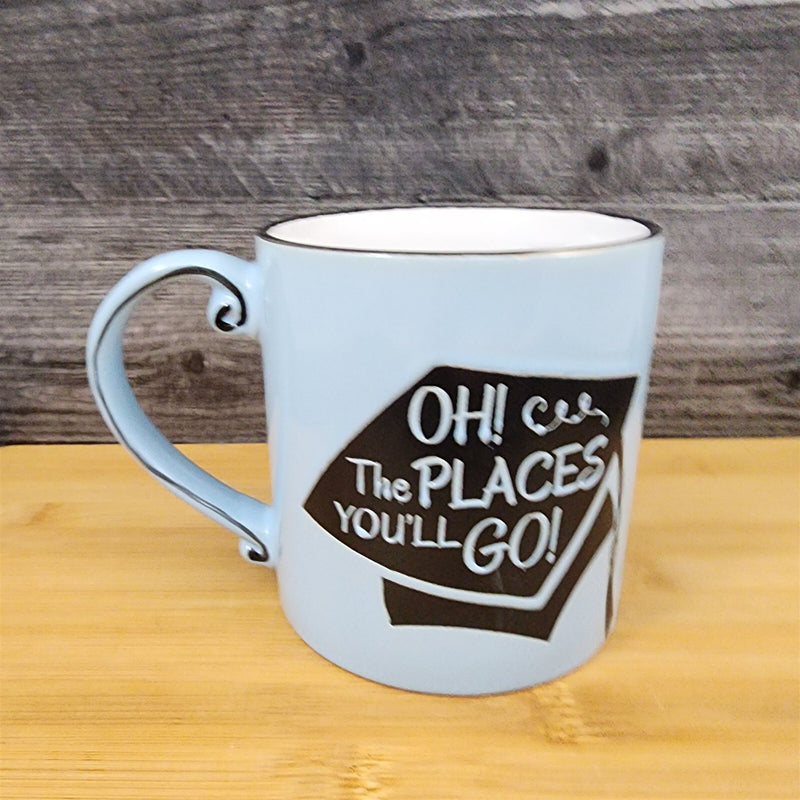 Load image into Gallery viewer, Graduation Coffee Mug Embossed Ceramic Tea Cup Blue Sky Spectrum 16oz