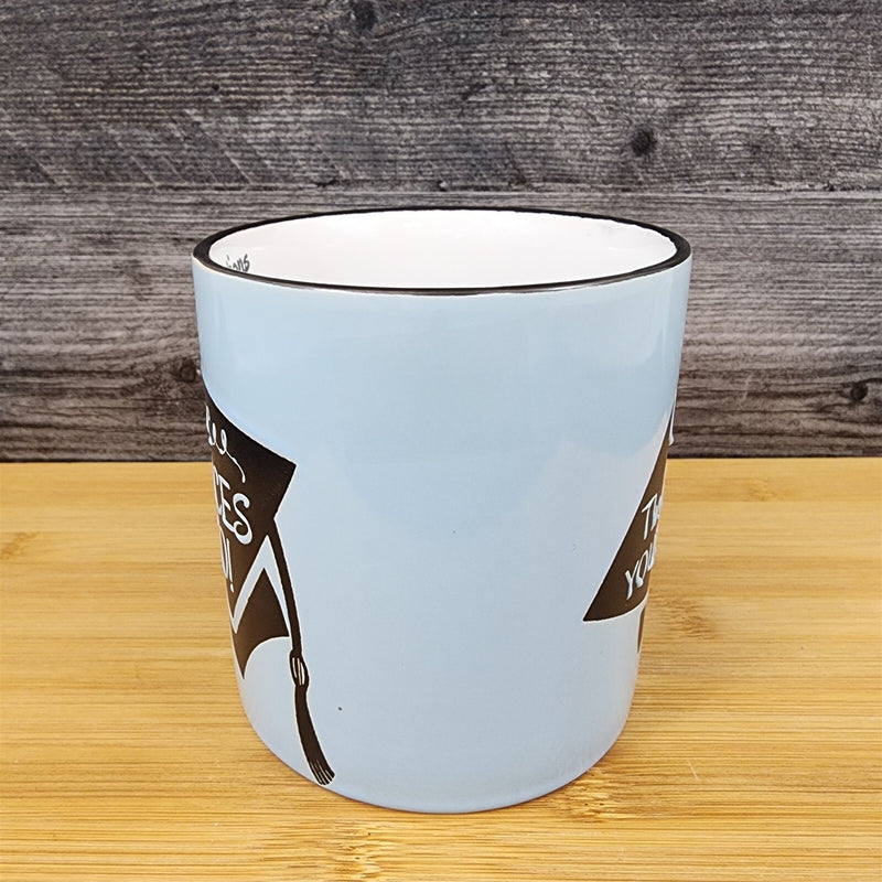 Load image into Gallery viewer, Graduation Coffee Mug Embossed Ceramic Tea Cup Blue Sky Spectrum 16oz