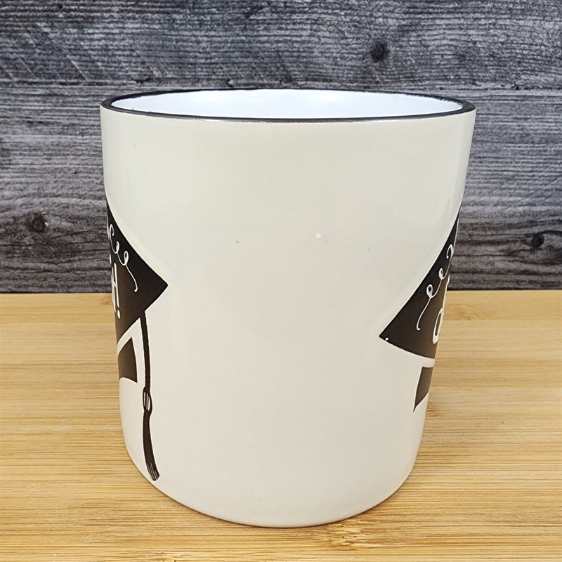 Load image into Gallery viewer, Graduation Coffee Mug Embossed Ceramic Tea Cup Blue Sky Spectrum 16oz Ivory