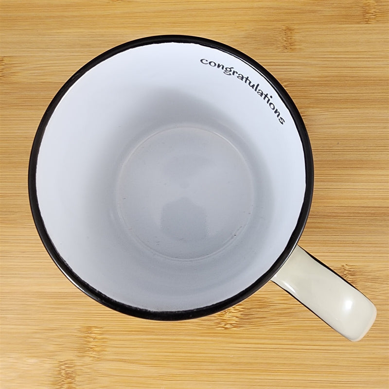 Load image into Gallery viewer, Graduation Coffee Mug Embossed Ceramic Tea Cup Blue Sky Spectrum 16oz Ivory