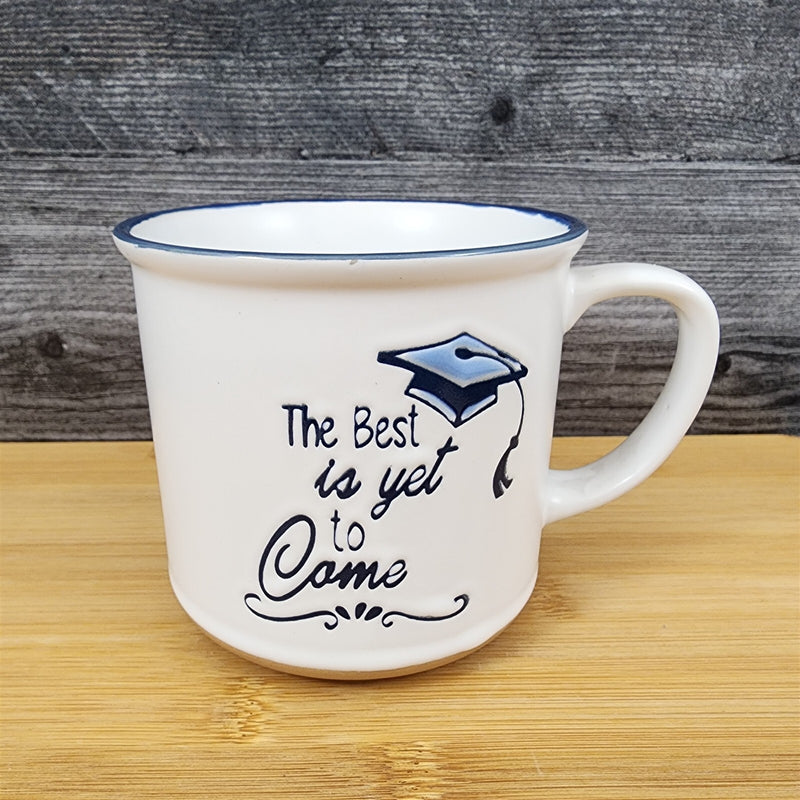 Load image into Gallery viewer, Graduation Saying Coffee Mug Embossed White Ceramic Tea Cup Blue Sky Spectrum