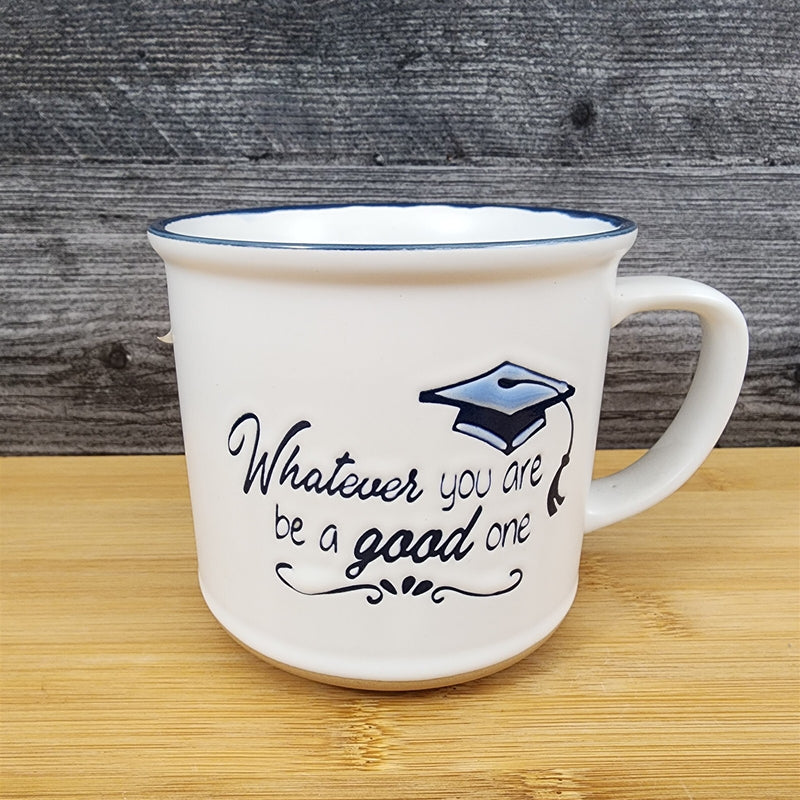 Load image into Gallery viewer, Coffee Mug Graduation Saying Embossed White Ceramic Tea Cup Blue Sky Spectrum