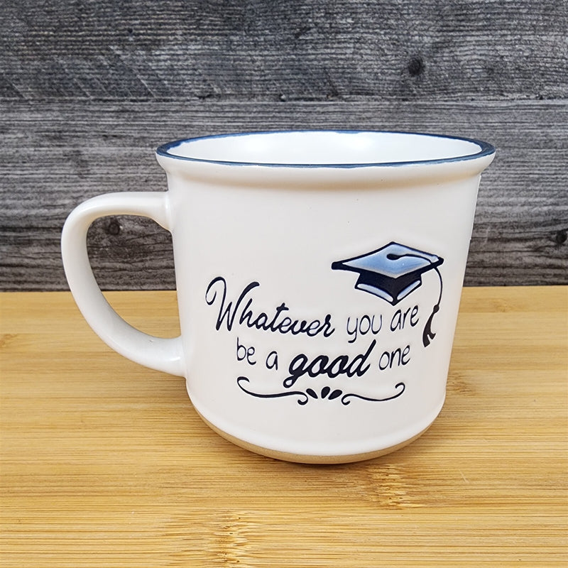 Load image into Gallery viewer, Coffee Mug Graduation Saying Embossed White Ceramic Tea Cup Blue Sky Spectrum