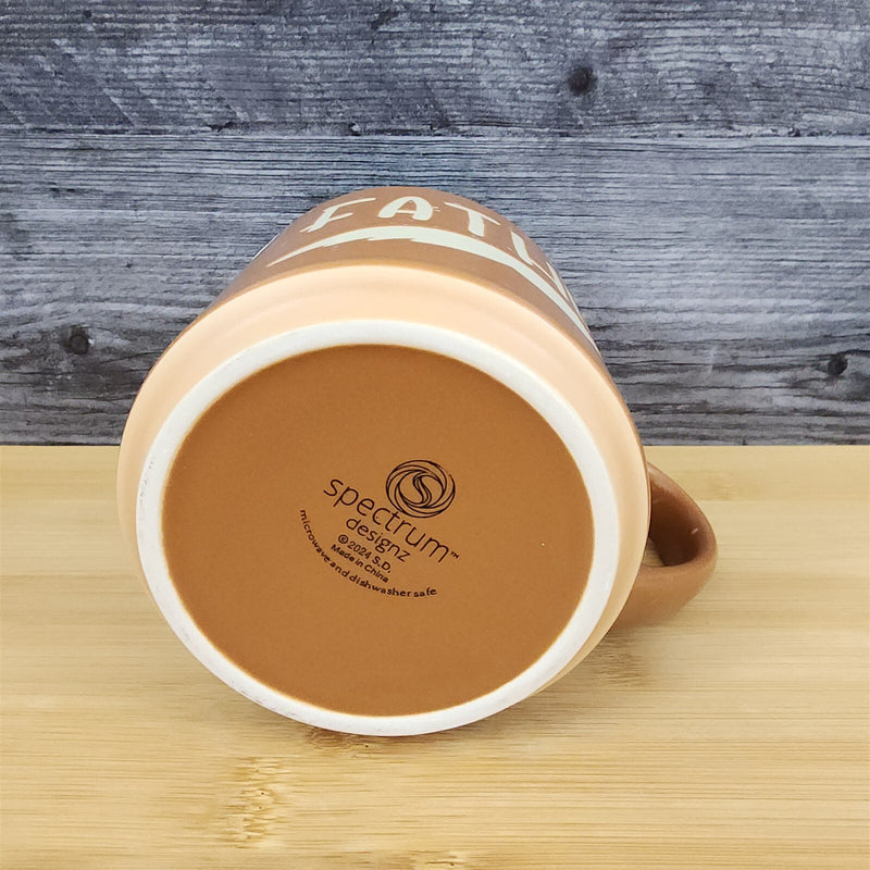 Load image into Gallery viewer, Dad Mug Mustache Ceramic Embossed Coffee Tea Cup Blue Sky Father's Day Brown