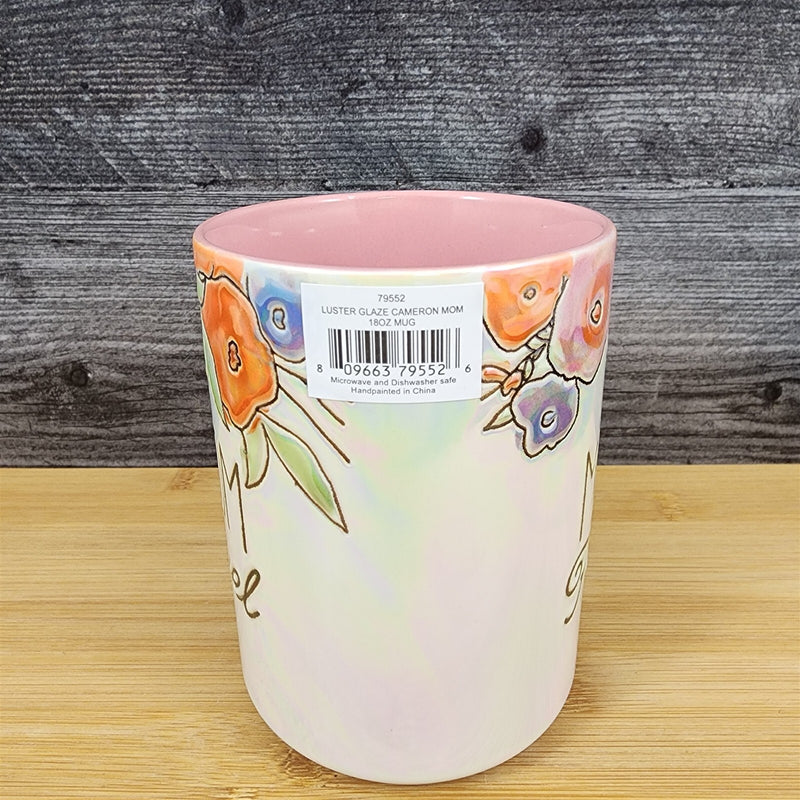 Load image into Gallery viewer, Mom Fuel Coffee Mug Ceramic Embossed White Floral Tea Cup Mom by Blue Sky