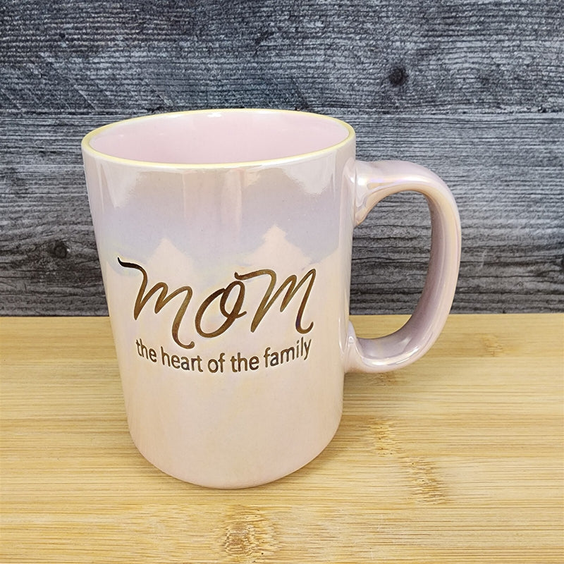 Load image into Gallery viewer, Mom Coffee Mug Ceramic Embossed Luster Glaze Tea Cup Mother by Blue Sky