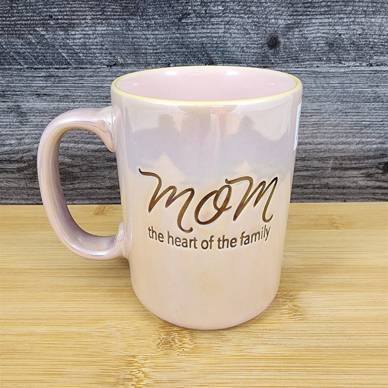 Load image into Gallery viewer, Mom Coffee Mug Ceramic Embossed Luster Glaze Tea Cup Mother by Blue Sky