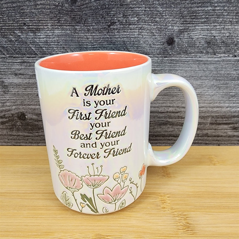 Load image into Gallery viewer, Mom Best Friend Coffee Mug Ceramic Embossed Luster Glaze Tea Cup Mother Blue Sky