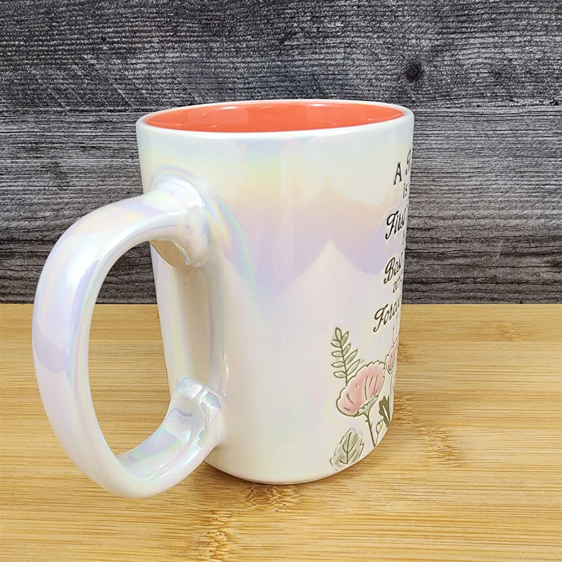 Load image into Gallery viewer, Mom Best Friend Coffee Mug Ceramic Embossed Luster Glaze Tea Cup Mother Blue Sky