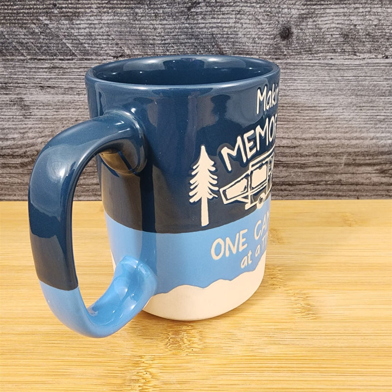 Load image into Gallery viewer, Camping Camper Coffee Mug 18oz (532ml) Embossed Ceramic Tea Cup Blue Sky