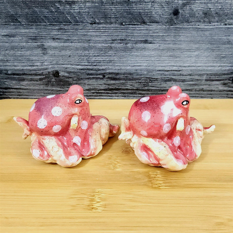 Load image into Gallery viewer, Red Octopus Salt Pepper Set Collectible Ceramic by Blue Sky Clayworks