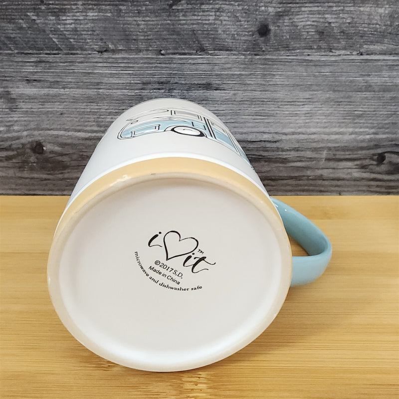 Load image into Gallery viewer, Camper Trailer Vintage RV Coffee Mug by Blue Sky 16 oz Ceramic Embossed Tea Cup