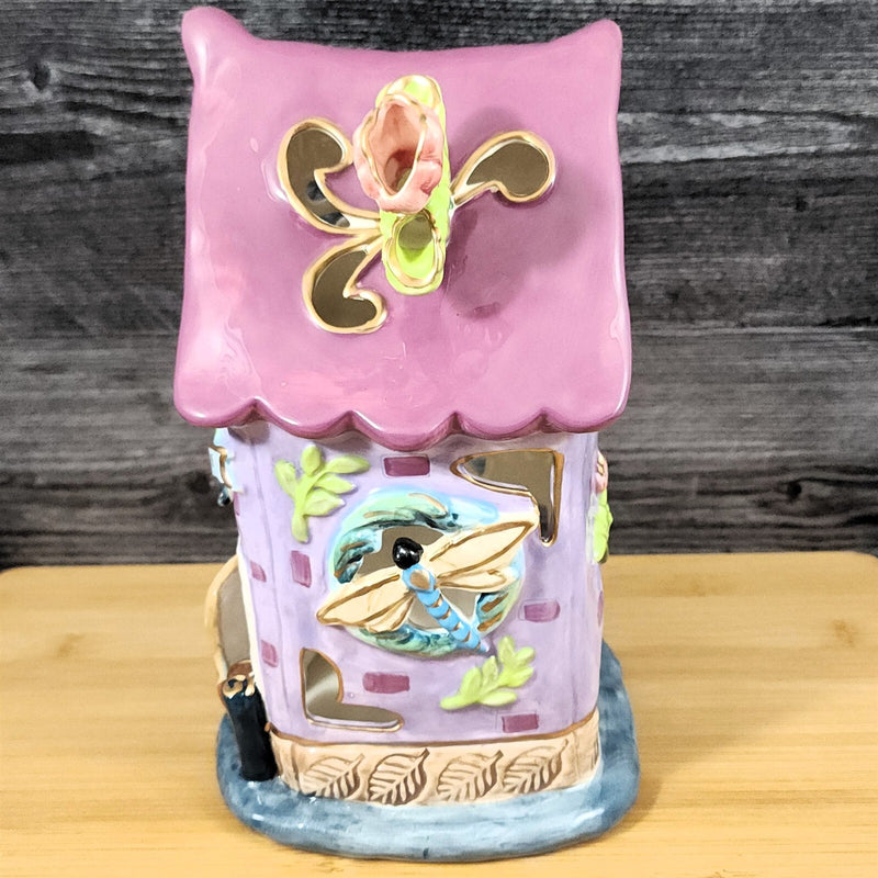 Load image into Gallery viewer, Devine Dragon Fly Candle House Tealight Holder Heather Goldminc Blue Sky Ceramic