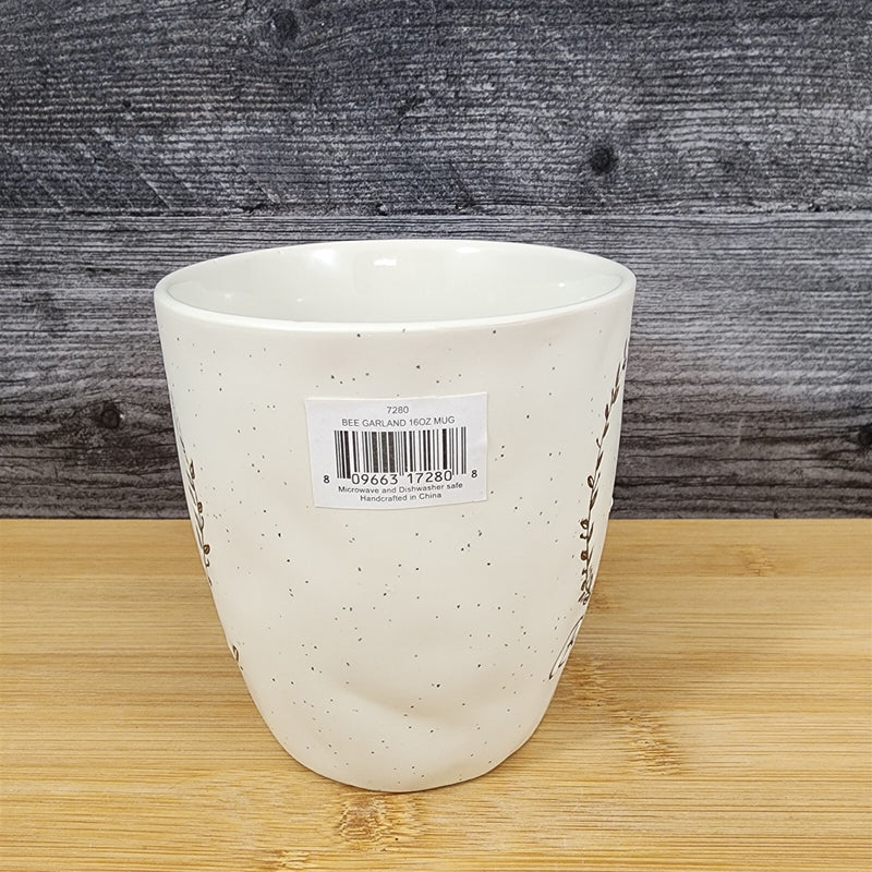 Load image into Gallery viewer, Be Grateful Saying Coffee Mug 16oz Bee Embossed Ceramic Tea Cup Blue Sky