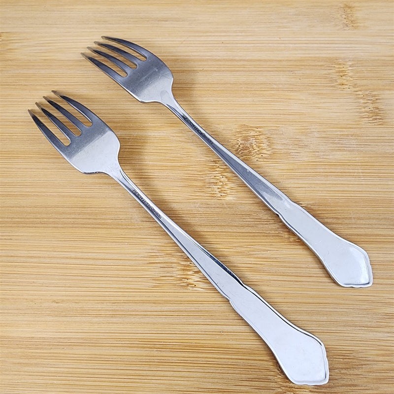 Load image into Gallery viewer, Ashmore Oneida Dinner Fork Set of 2 Stainless Burnished Handle Flatware