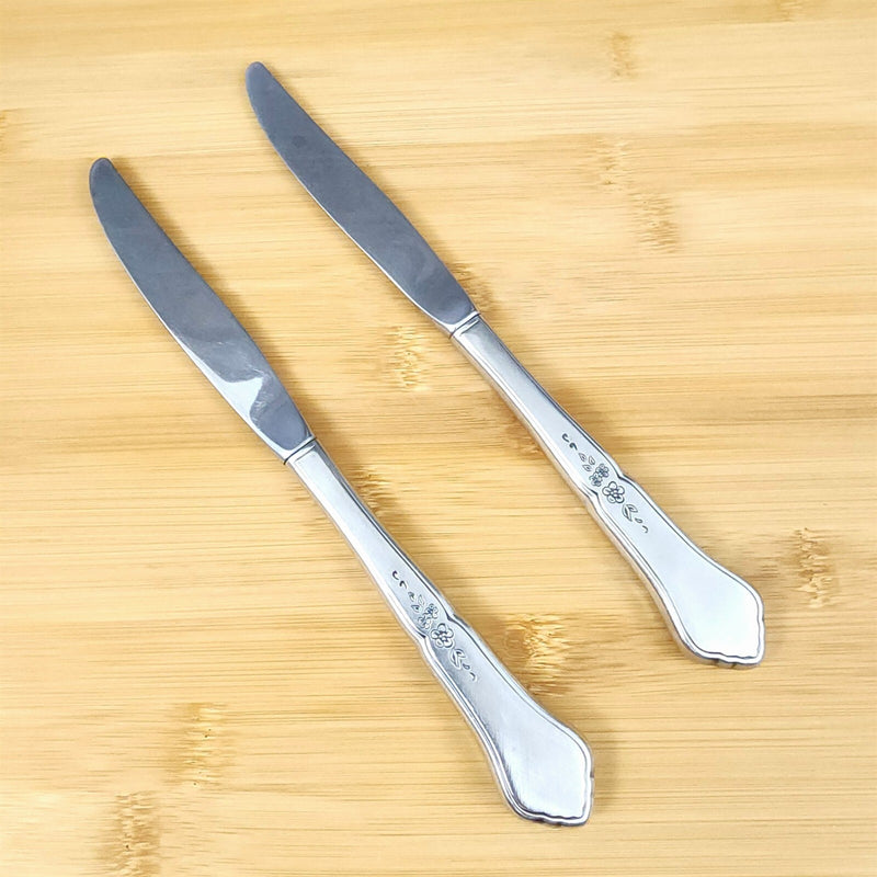 Load image into Gallery viewer, Ashmore Oneida Dinner Knife Hollow Handle Set of 2 Stainless Burnished Flatware