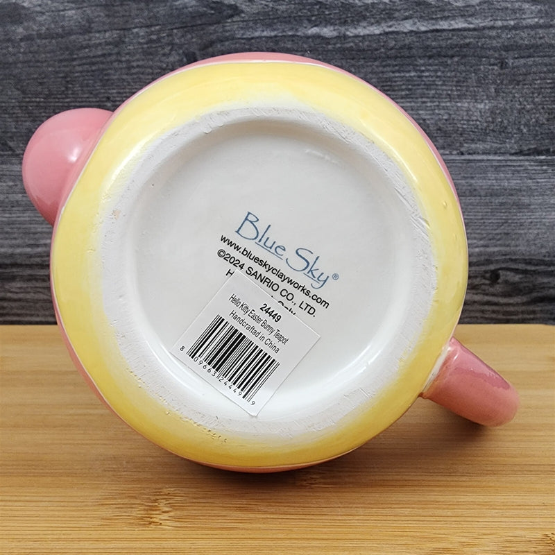 Load image into Gallery viewer, Hello Kitty Easter Bunny Egg Teapot Ceramic by Blue Sky Spring Embossed Decor
