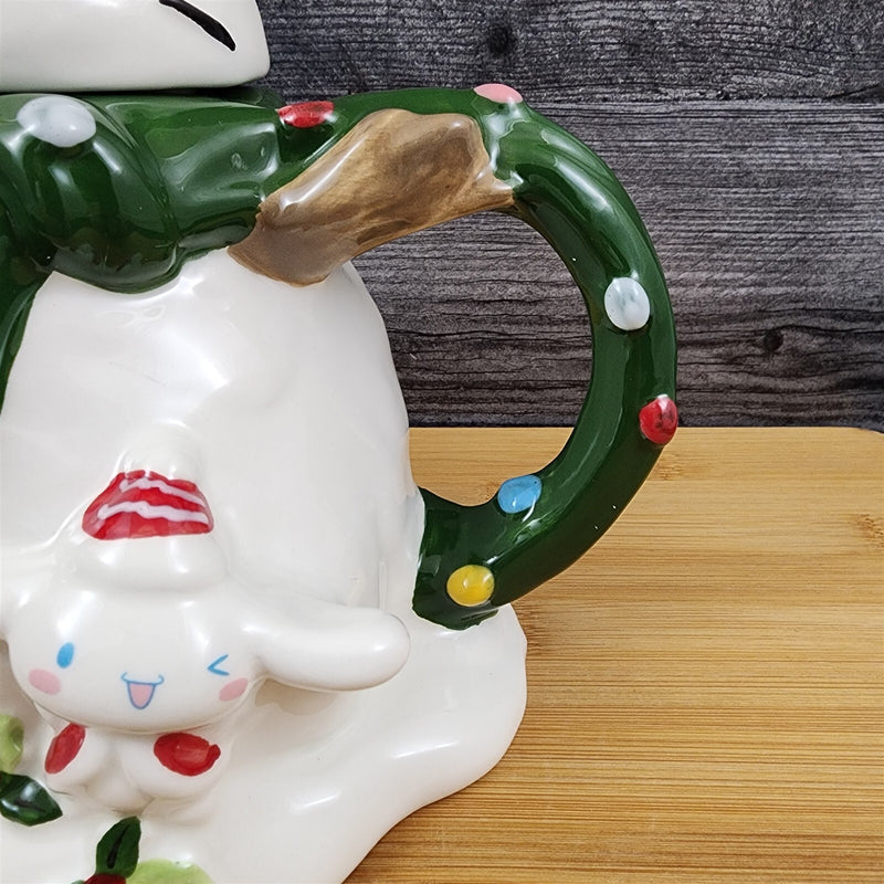 Load image into Gallery viewer, Hello Kitty and Friends Teapot Christmas Snowman Ceramic Blue Sky Holiday Decor